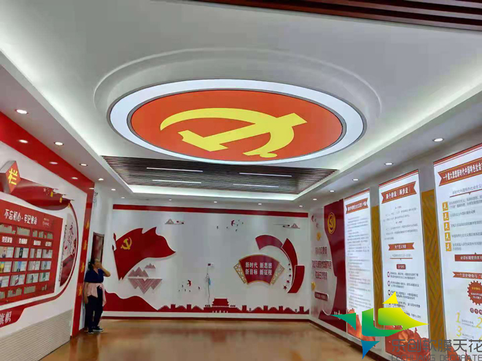 泰安肥城党建中心软膜天花吊顶图片